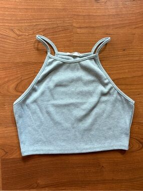 Timing Ribbed High-Neck Crop Top